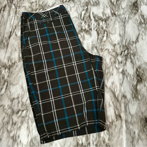 Tony Hawk Mens Sz 38 Blue And Gray Checkered Button Skater Sk8 Shorts Urbancore - Picture 8 of 10